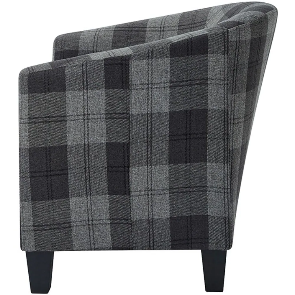 Canberra Tub Chair - Grey, Tartan