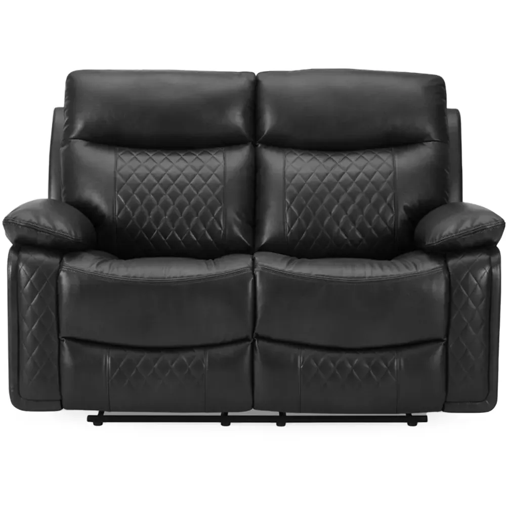Carson 2-Seater Electric Recliner Sofa - Black, Faux Leather