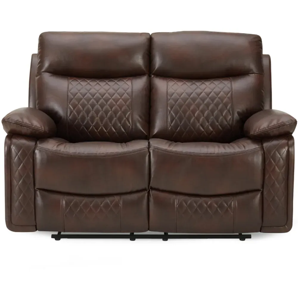 Carson 2-Seater Electric Recliner Sofa - Brown, Faux Leather