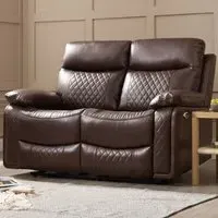 Carson 2-Seater Electric Recliner Sofa - Brown, Faux Leather