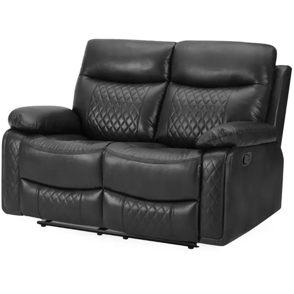 Carson 2-Seater Recliner Sofa - Black, Faux Leather