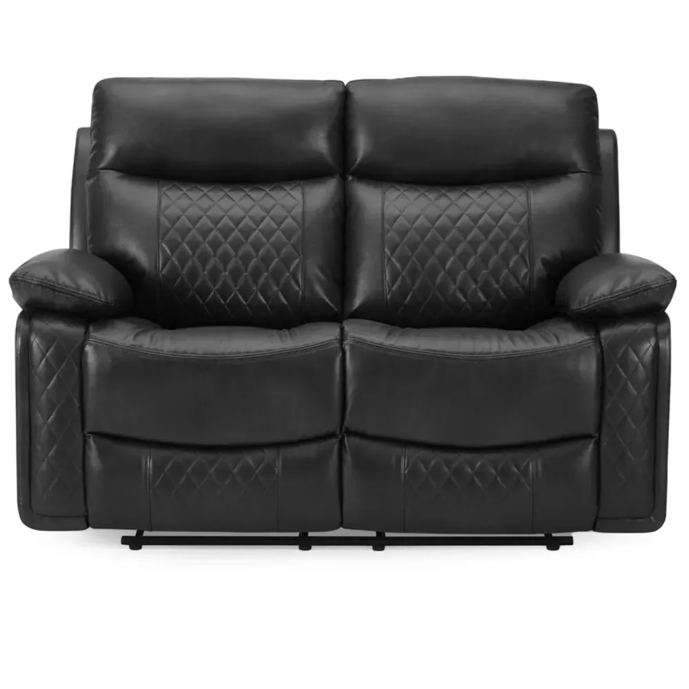 Carson 2-Seater Recliner Sofa - Black, Faux Leather