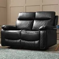 Carson 2-Seater Recliner Sofa - Black, Faux Leather