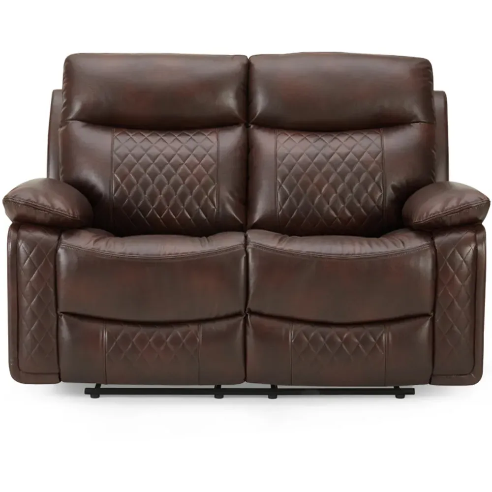 Carson 2-Seater Recliner Sofa - Brown, Faux Leather