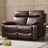 Carson 2-Seater Recliner Sofa - Brown, Faux Leather