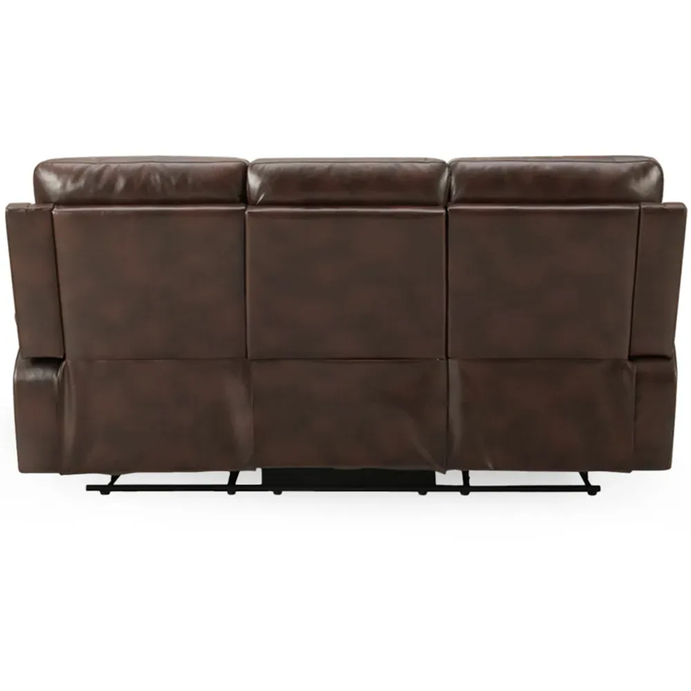 Carson 3 Seater Electric Recliner Sofa - Brown, Faux Leather