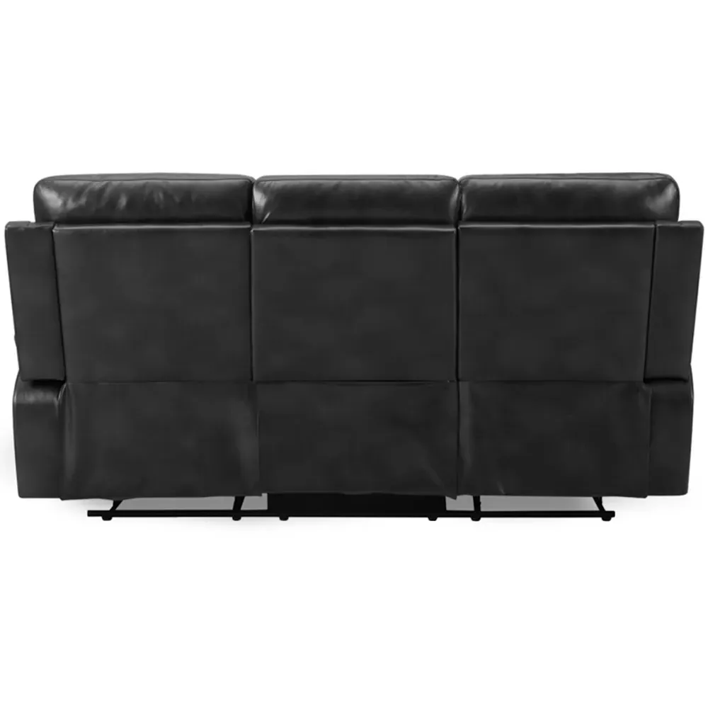 Carson 3-Seater Recliner Sofa - Black, Faux Leather