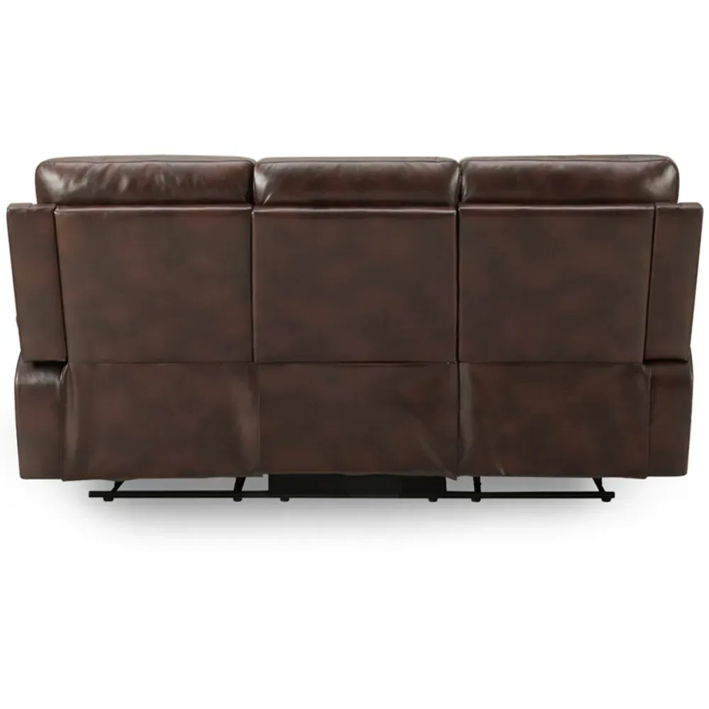 Carson 3-Seater Recliner Sofa - Brown, Faux Leather