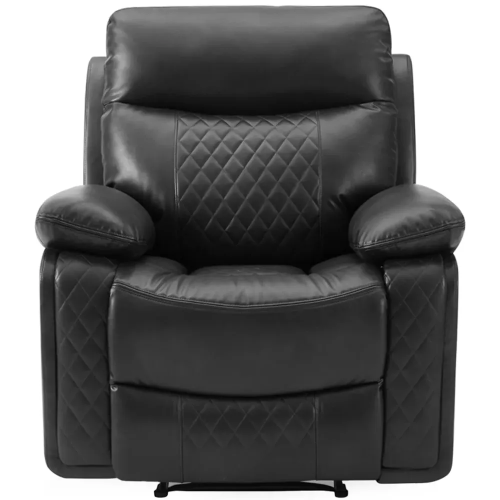 Carson Single Seater Recliner Sofa - Black, Faux Leather