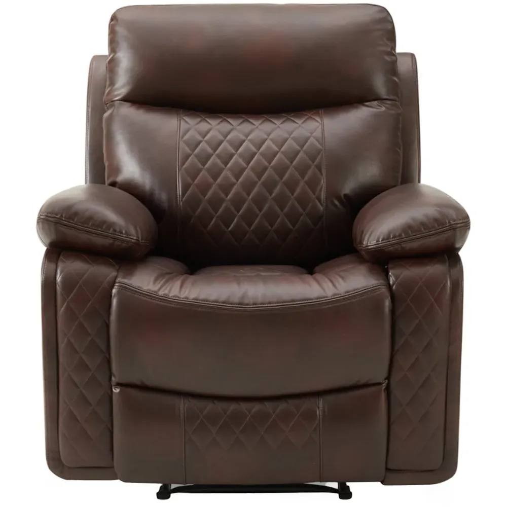 Carson Single Seater Recliner Sofa - Brown, Faux Leather