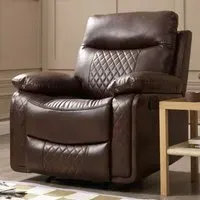 Carson Single Seater Recliner Sofa - Brown, Faux Leather