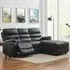 Carter 3-Seater Left Hand Chaise Recliner Sofa - Black, Faux Leather