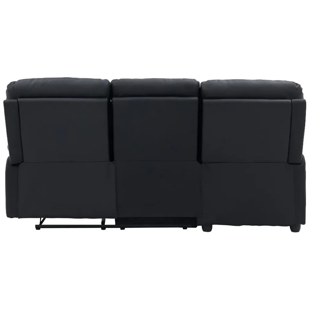 Carter 3-Seater Right Hand Chaise Recliner Sofa - Black, Faux Leather