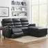 Carter 3-Seater Right Hand Chaise Recliner Sofa - Black, Faux Leather