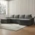 Celestia 4-Seater U-Shaped Corner Sofa - Dark Grey, Fabric