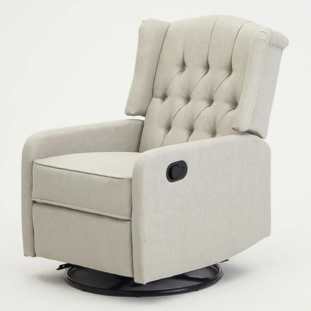 Charles Swivel Manual Recliner Chair - Grey