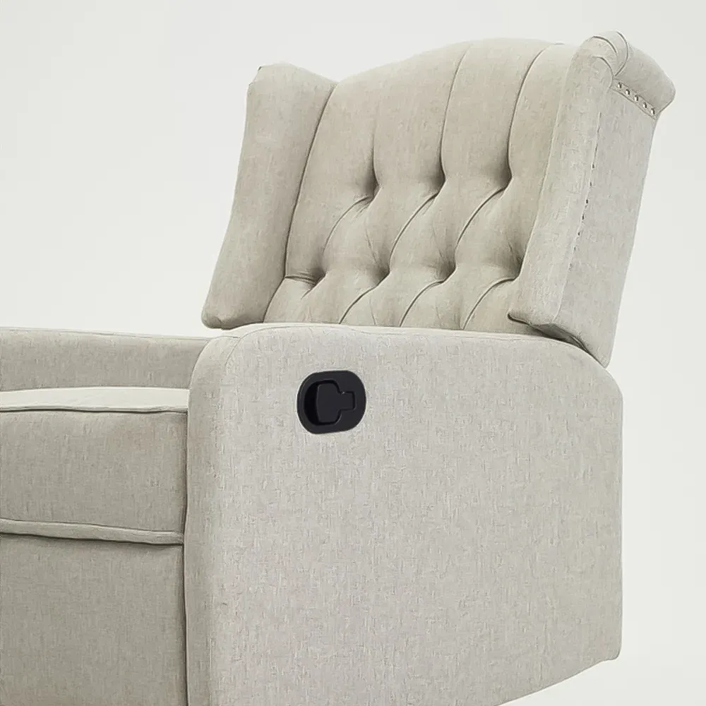 Charles Swivel Manual Recliner Chair - Grey