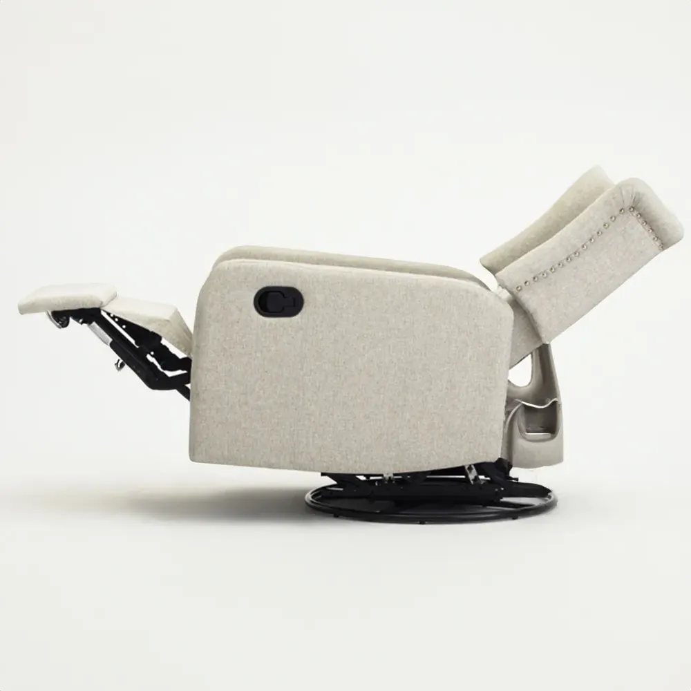 Charles Swivel Manual Recliner Chair - Grey