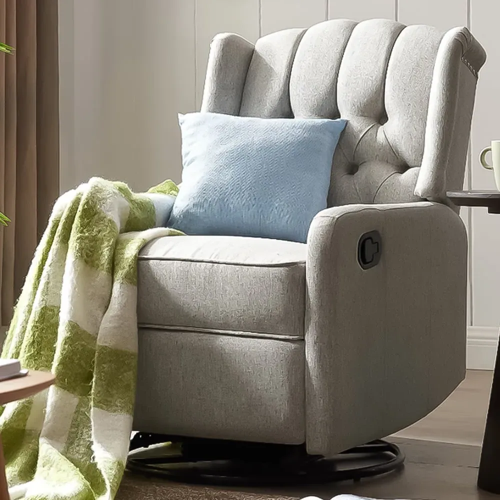 Charles Swivel Manual Recliner Chair - Grey image