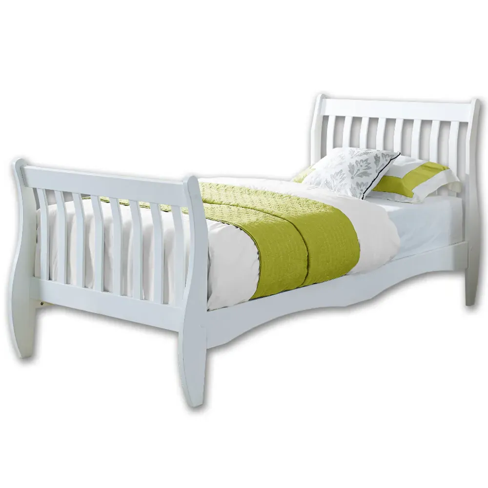 Chester Single Sleigh Bed - White