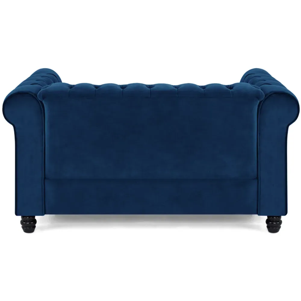 Chesterfield 2-Seater Studded Sofa - Blue, Velvet