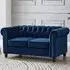 Chesterfield 2-Seater Studded Sofa - Blue, Velvet