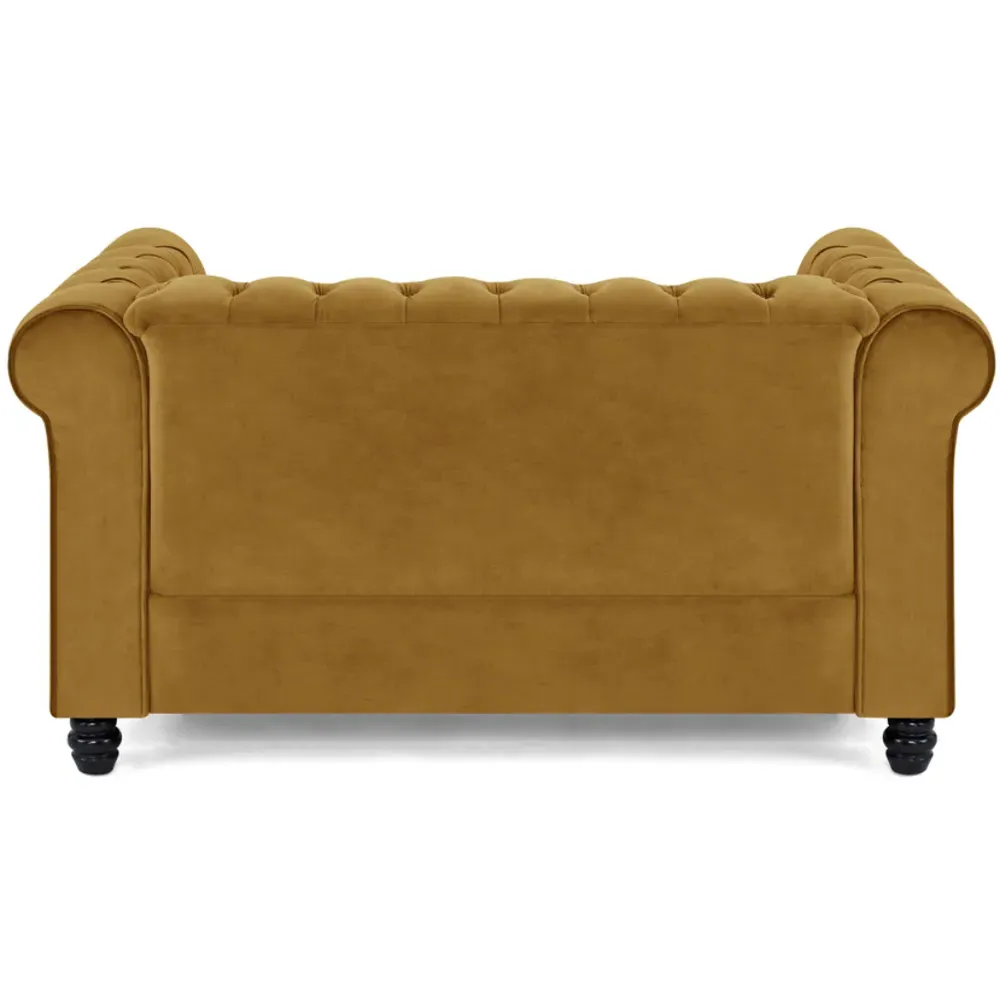 Chesterfield 2-Seater Studded Sofa - Gold, Velvet