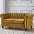 Chesterfield 2-Seater Studded Sofa - Gold, Velvet