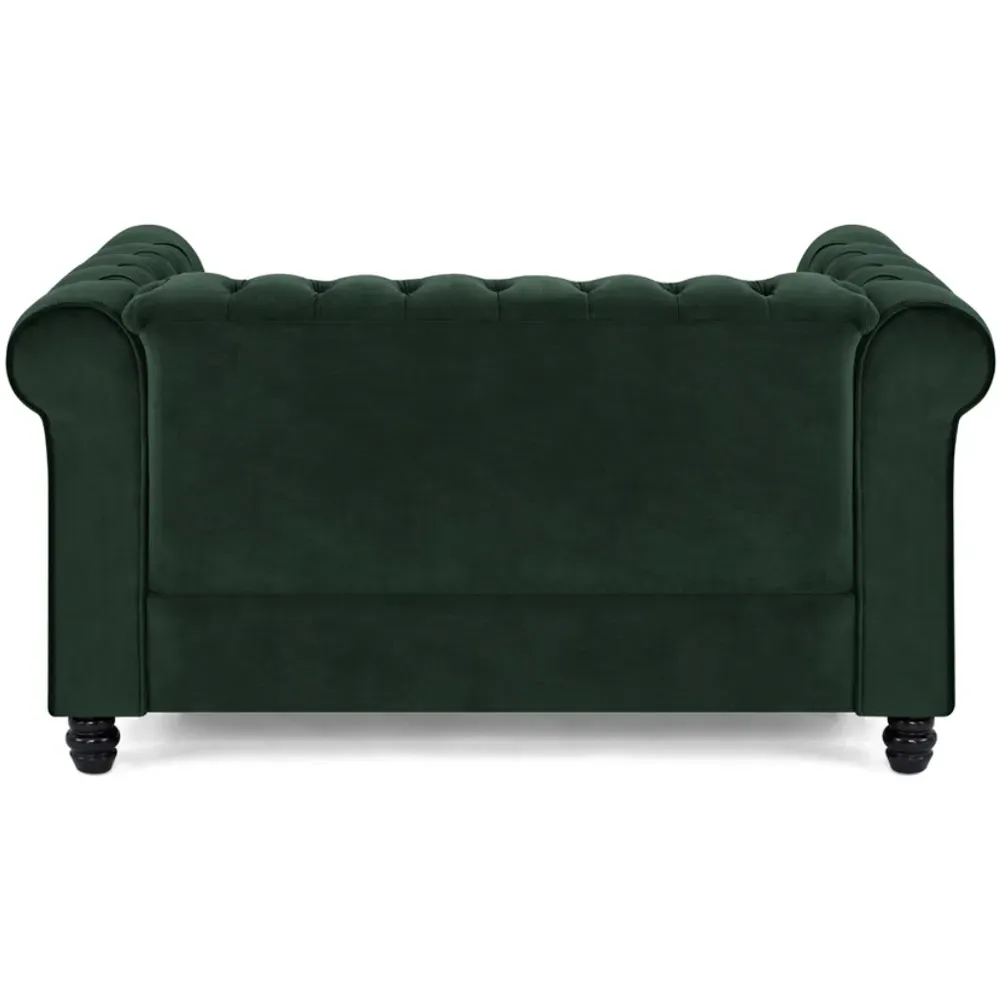Chesterfield 2-Seater Studded Sofa - Green, Velvet
