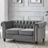 Chesterfield 2-Seater Studded Sofa - Grey, Velvet