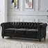 Chesterfield 3-Seater Studded Sofa - Black, Velvet