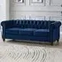 Chesterfield 3-Seater Studded Sofa - Blue, Velvet