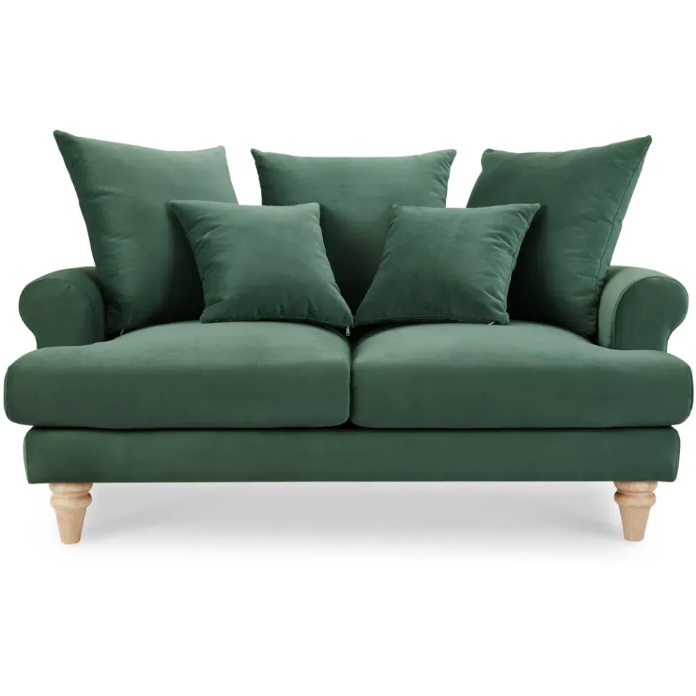 Churchill 2-Seater Sofa - Green, Velvet