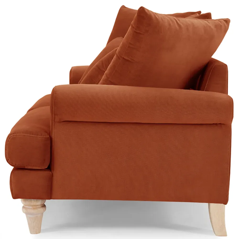 Churchill 2-Seater Sofa - Orange, Velvet