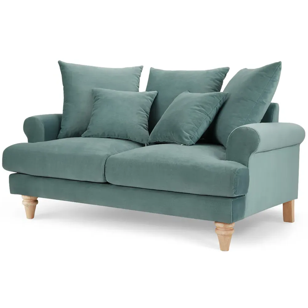 Churchill 2-Seater Sofa - Teal, Velvet