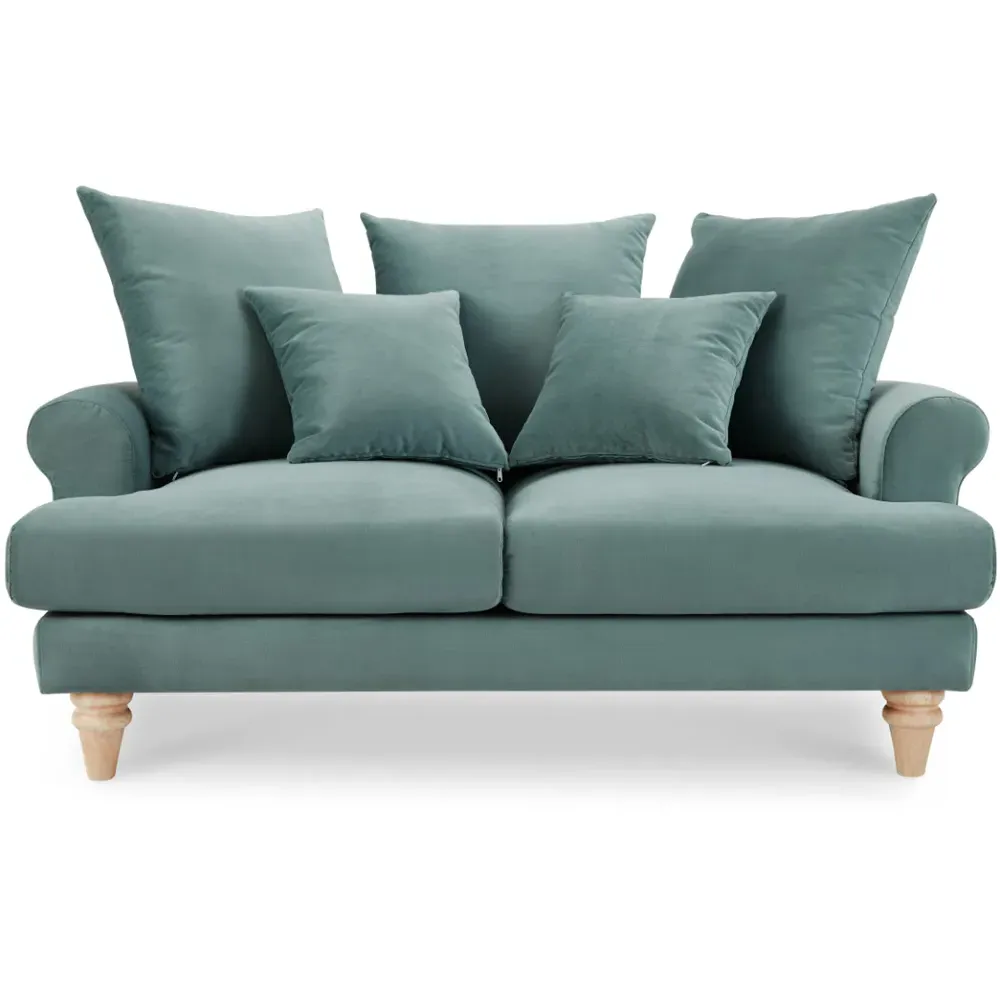 Churchill 2-Seater Sofa - Teal, Velvet