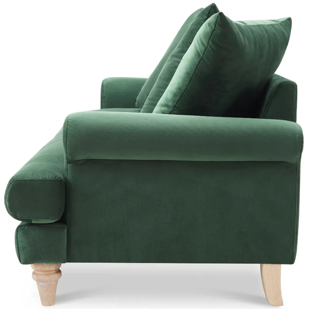 Churchill 3-Seater Sofa - Green, Velvet