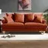 Churchill 3-Seater Sofa - Orange, Velvet