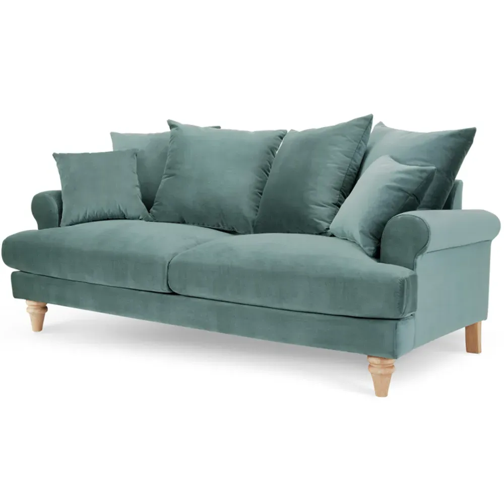 Churchill 3-Seater Sofa - Teal, Velvet