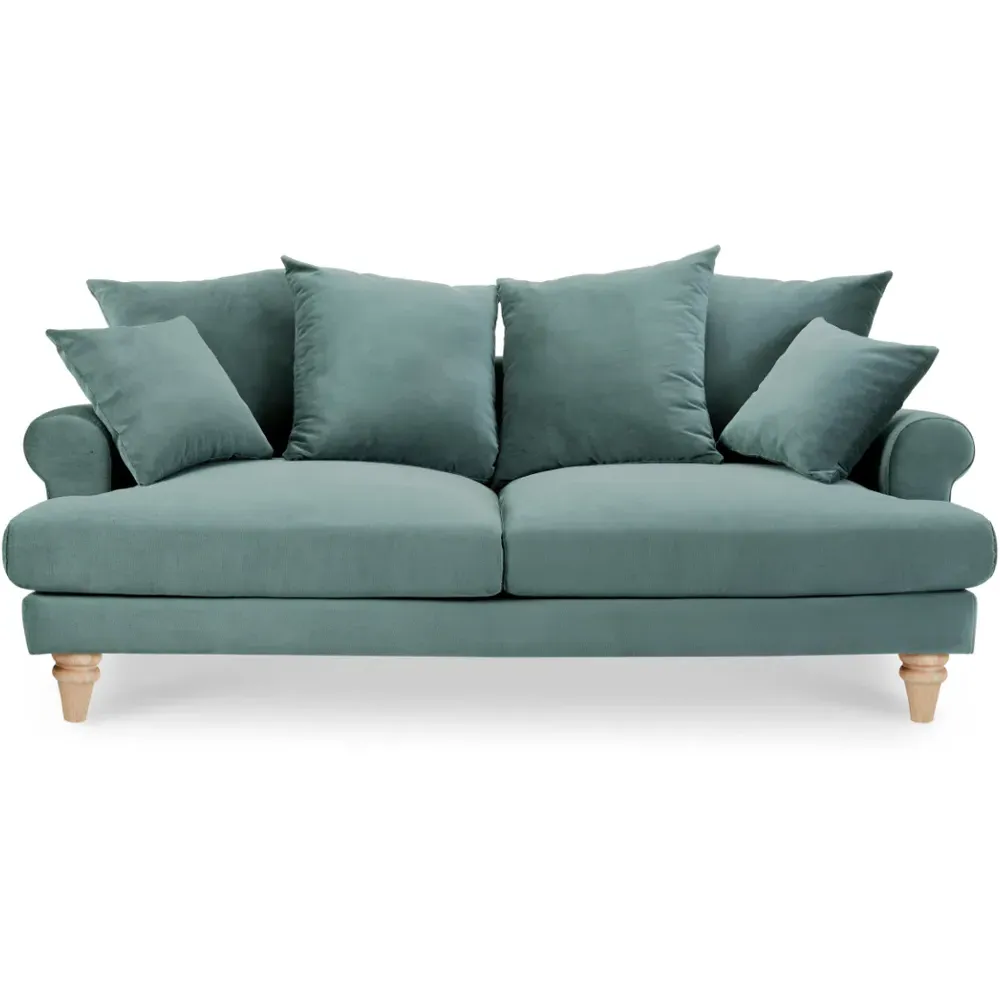 Churchill 3-Seater Sofa - Teal, Velvet