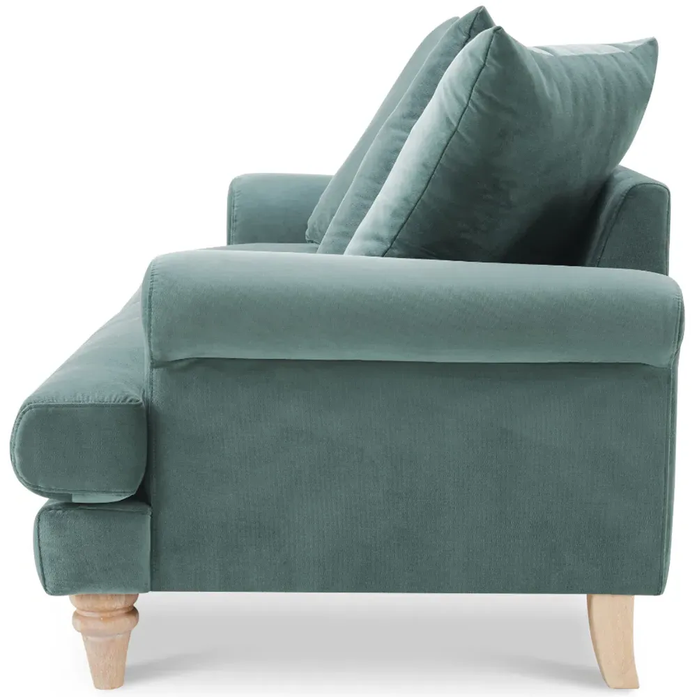 Churchill 3-Seater Sofa - Teal, Velvet