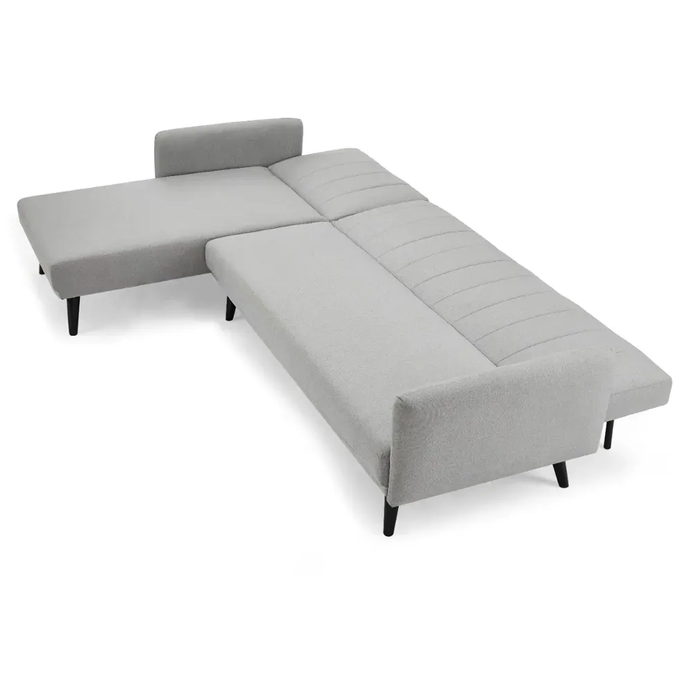 Clinton L-Shaped Sleeper Sofa Bed with Chaise - Light Grey