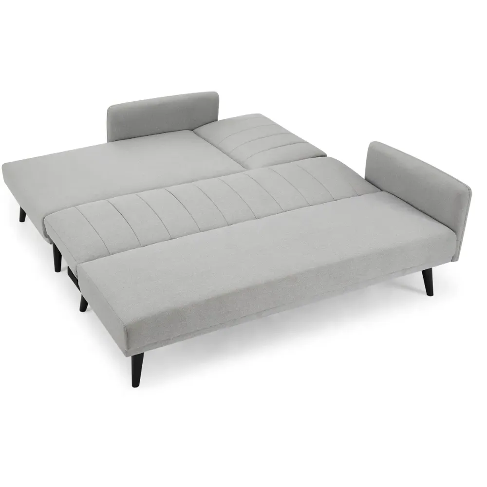 Clinton L-Shaped Sleeper Sofa Bed with Chaise - Light Grey