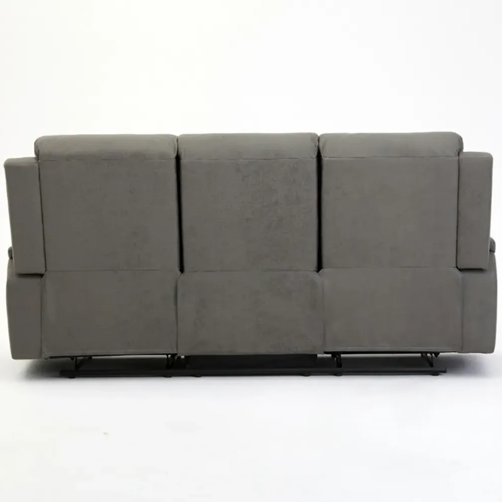 Collins 3-Seater Manual Recliner Sofa - Grey, Air Leather