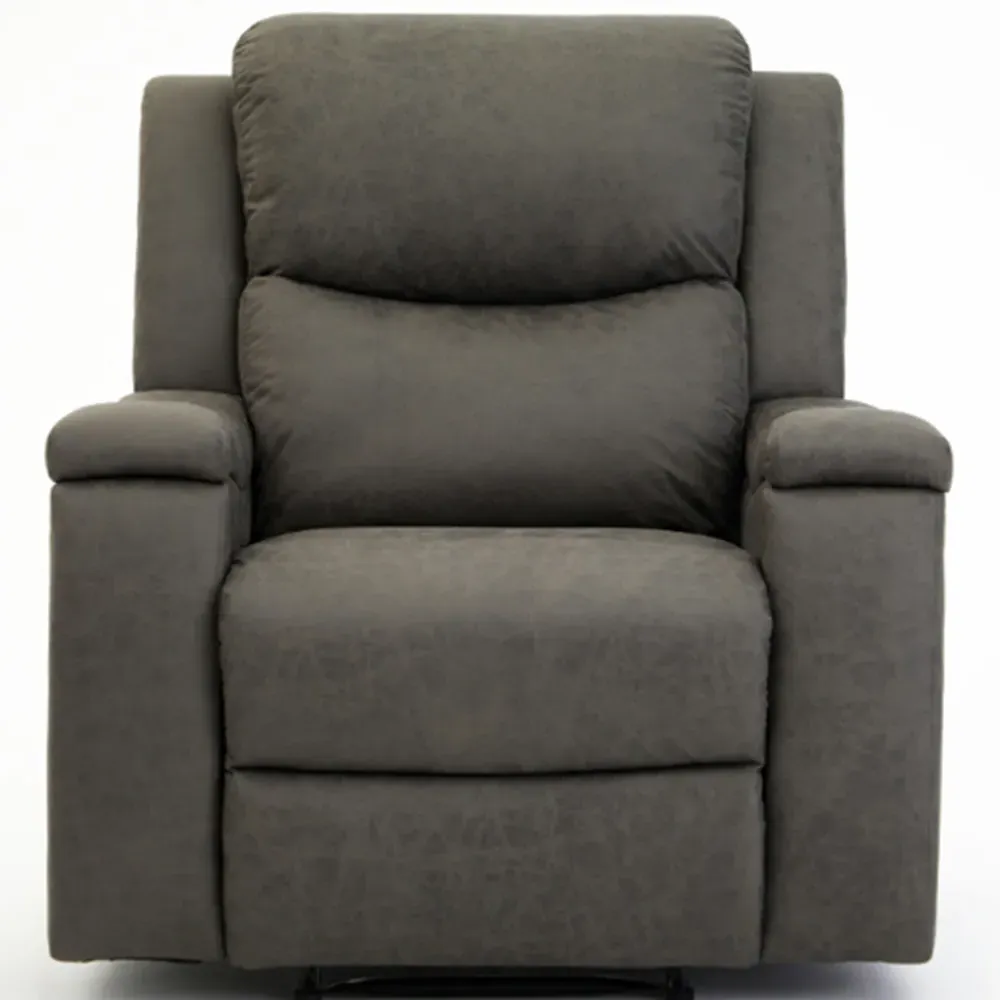 Collins Manual Recliner Chair - Grey, Air Leather