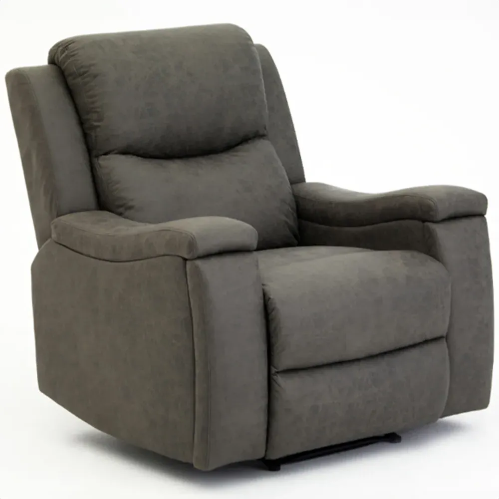 Collins Manual Recliner Chair - Grey, Air Leather