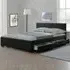 Comet Double Bed Frame with Storage - Black, Faux Leather