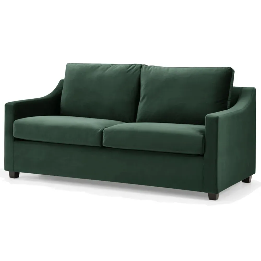 Cooper Small Double Sleeper Sofa Bed - Green, Velvet