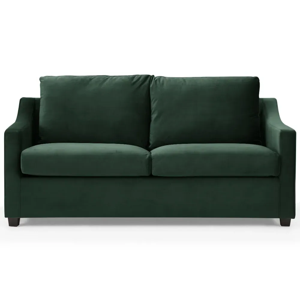 Cooper Small Double Sleeper Sofa Bed - Green, Velvet