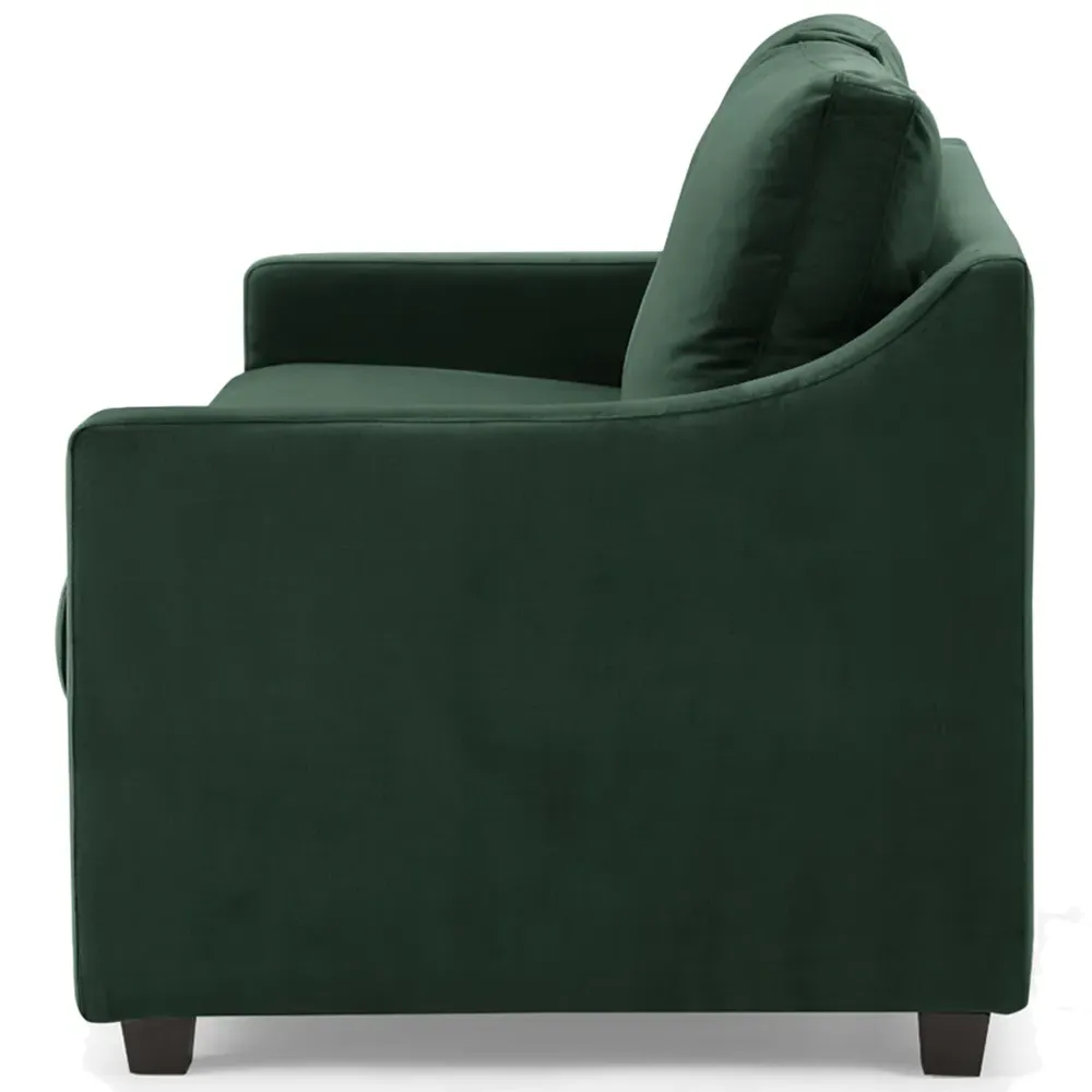 Cooper Small Double Sleeper Sofa Bed - Green, Velvet